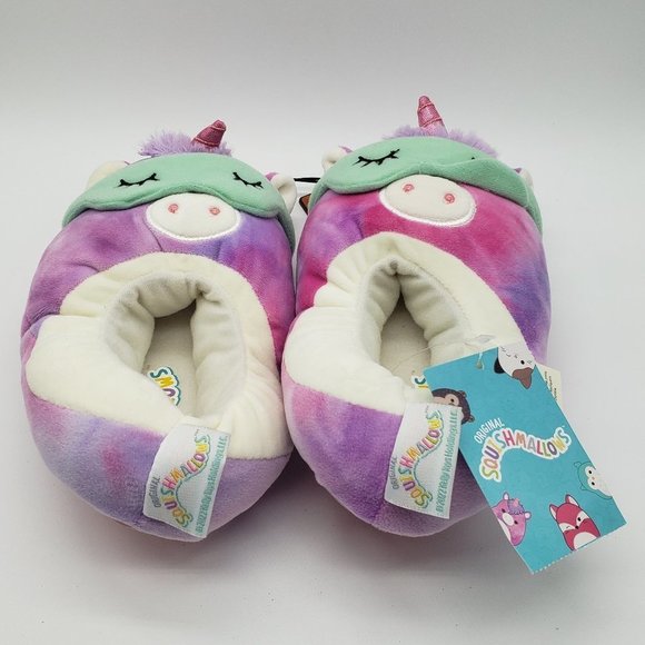 ORIGINAL Squishmallows UNICORN Girl's Rubber Sole Slippers - NWT - Size 2-3 - Picture 3 of 11